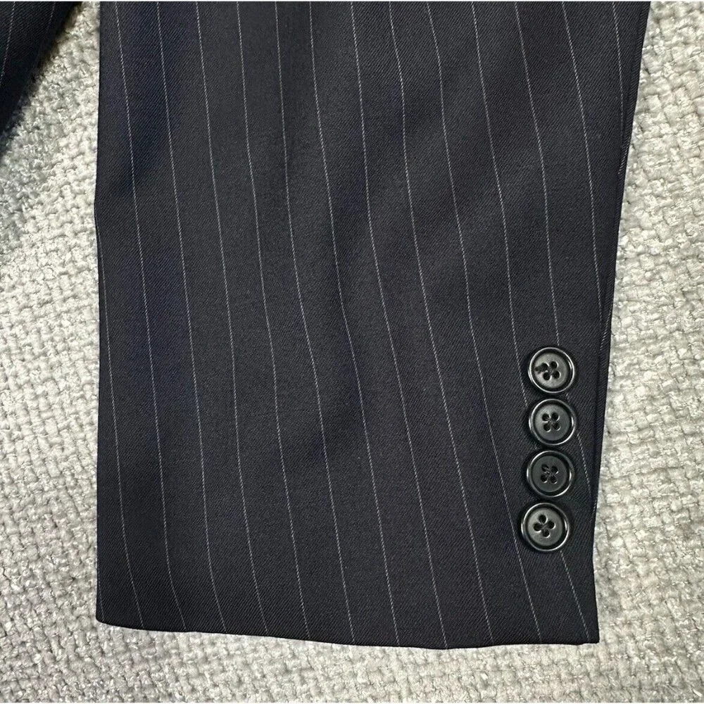 Vtg Brooks Brothers Suit‎ Jacket Mens 43L Blue Striped Wool Union USA Sport Coat